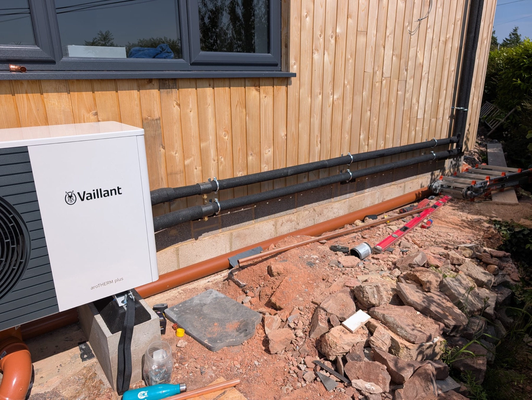 Vaillant air source heat pump installation by J6 Plumbing and Heating